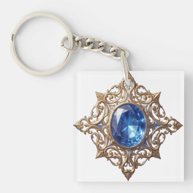 Sapphire – The Stone of Truth and Wisdom´8 Keychain (Front)