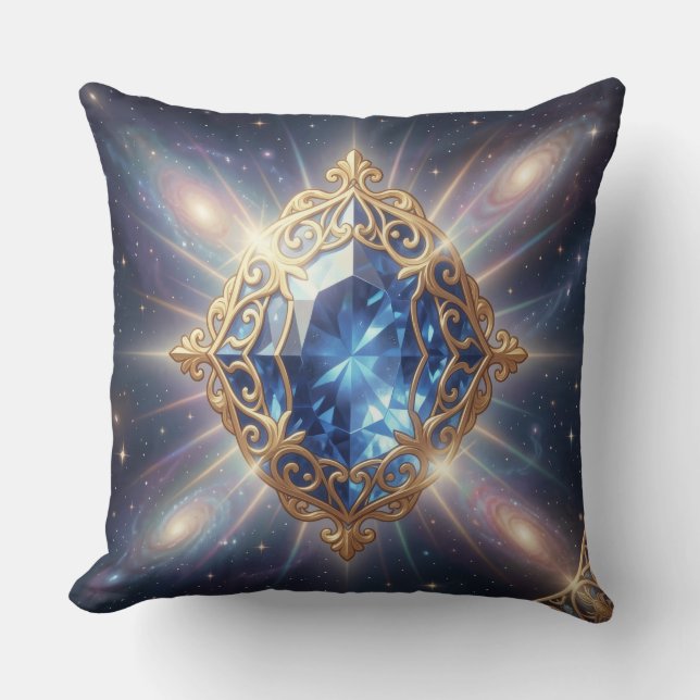 Sapphire – The Stone of Truth and Wisdom´8 Throw Pillow (Front)