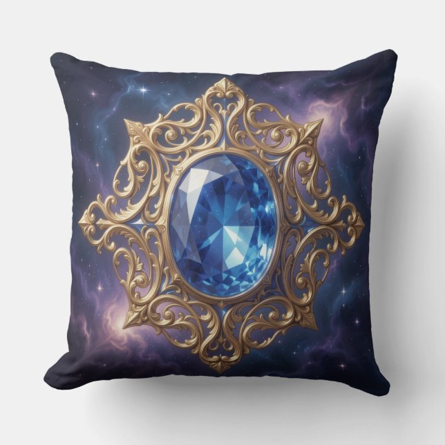 Sapphire – The Stone of Truth and Wisdom´8 Throw Pillow (Front)