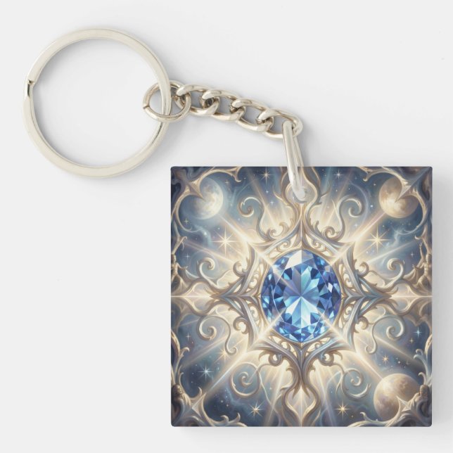 Sapphire - The Stone of Truth and Wisdom Keychain (Front)