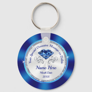 Sapphire themed, Personalized Party Favors, CHEAP Keychain