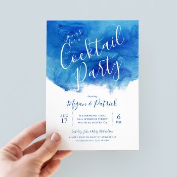 Sapphire Tide Cocktail Party Invitation by rileyandzoe at Zazzle
