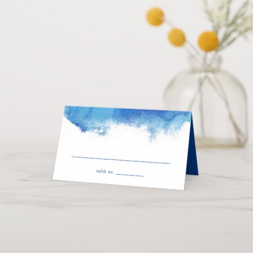 Sapphire Tide Folded Wedding Place Cards