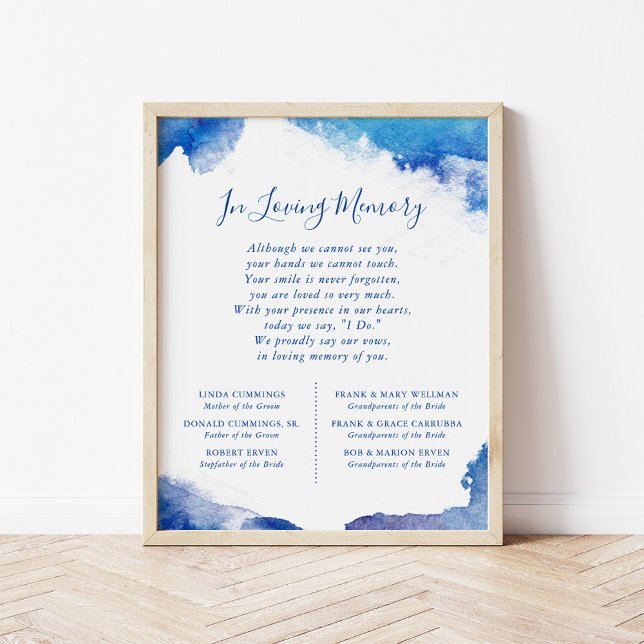 Sapphire Tide Wedding Memorial Sign (Creator Uploaded)