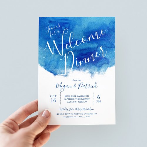 Sapphire Tide Wedding Welcome Dinner Invitation