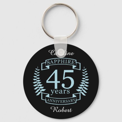 Sapphire Traditional 45th wedding anniversary Keychain