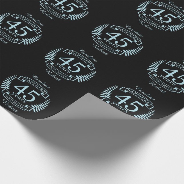 Sapphire Traditional 45th wedding anniversary Wrapping Paper (Corner)