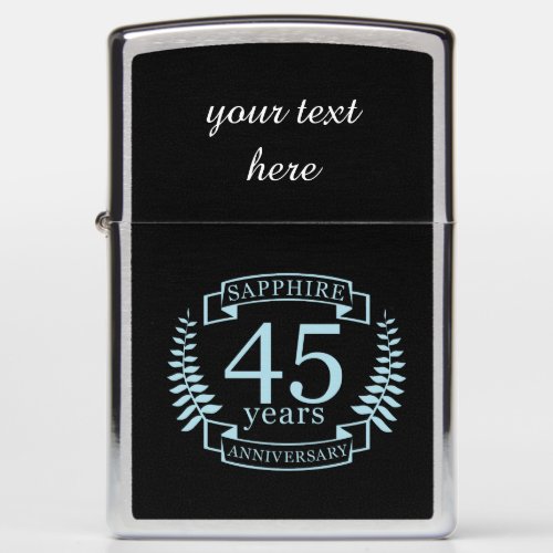 Sapphire Traditional 45th wedding anniversary Zippo Lighter