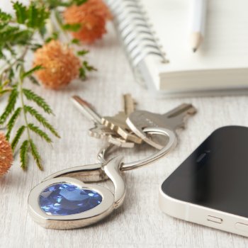 Sapphire Twisted Heart Metal Keychain by nicole1031 at Zazzle