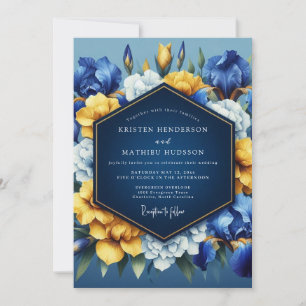 Sapphire Vibrant Bloom Wedding Invitation