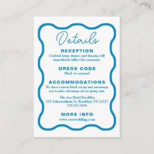 Sapphire Wavy Retro Wedding Enclosure Card