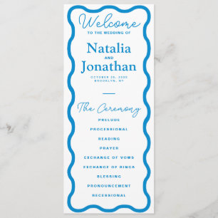 Sapphire Wavy Retro Wedding Program