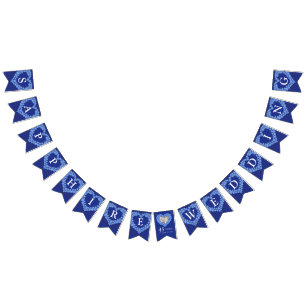 Sapphire wedding 45th anniversary custom photo bunting flags