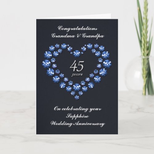 Sapphire Wedding Anniversary Card _ 45 Years