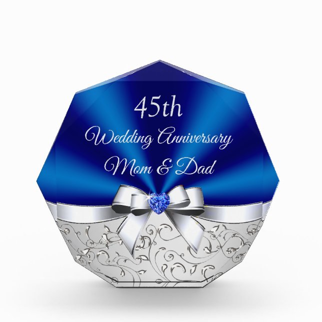 Sapphire Wedding Anniversary Gifts for Parents, (Front)