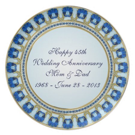 Sapphire Wedding Anniversary Plate
