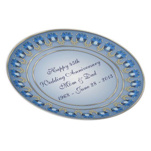 Sapphire Wedding Anniversary Plate (Right Side)