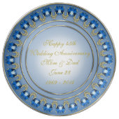 Sapphire Wedding Anniversary Porcelain Plate (Front)