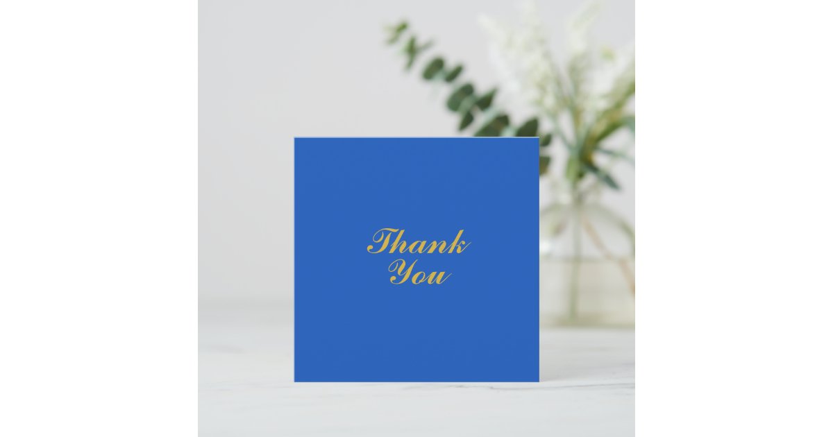 Sapphire Wedding Blue and Gold Thank You Card | Zazzle