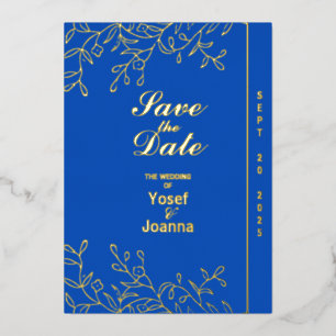 Sapphire Wedding Foil Save the Date Invitation