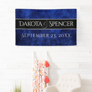 Sapphire Wedding Royal Cobalt Blue Party Modern Banner