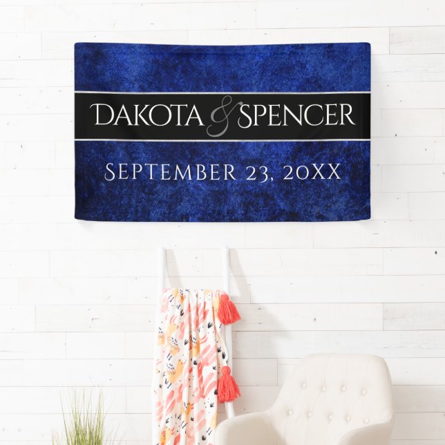 Sapphire Wedding Royal Cobalt Blue Party Modern Banner (Insitu)