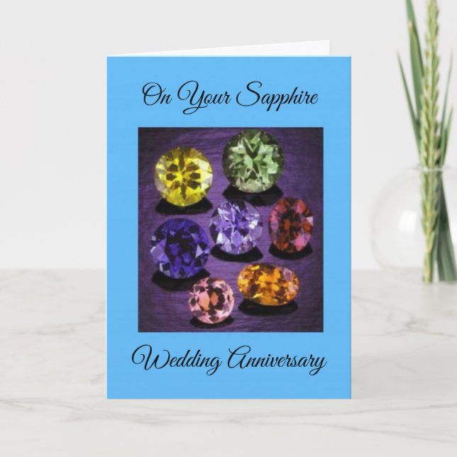 Sapphires Personalised 45th Wedding Anniversary Card (Front)