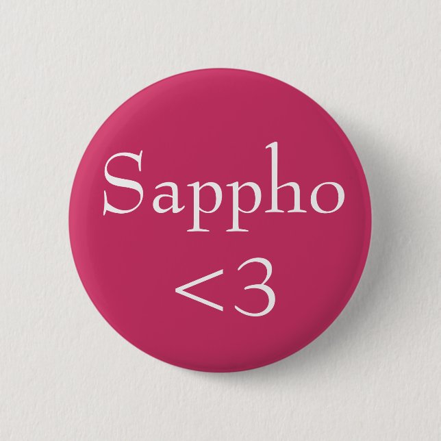 Sappho <3 pinback button (Front)