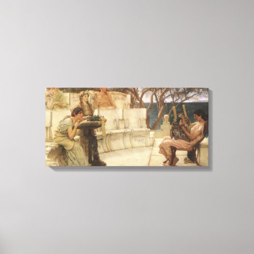 Sappho and Alcaeus by Sir Lawrence Alma Tadema Canvas Print