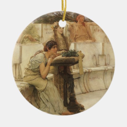 Sappho and Alcaeus by Sir Lawrence Alma Tadema Ceramic Ornament