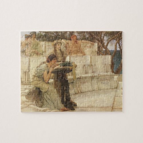 Sappho and Alcaeus by Sir Lawrence Alma Tadema Jigsaw Puzzle