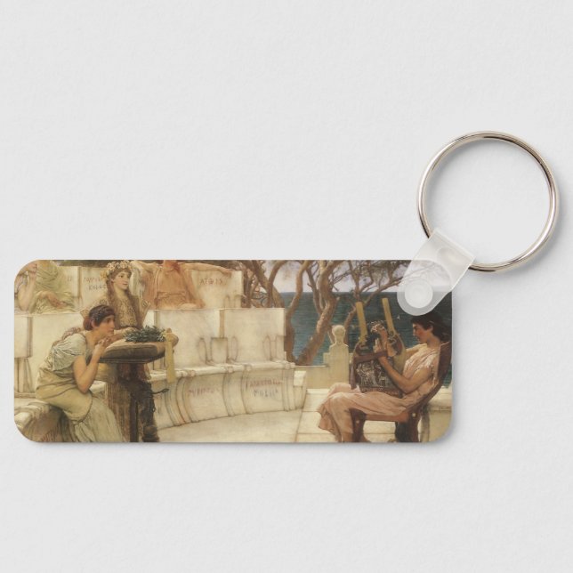 Sappho and Alcaeus by Sir Lawrence Alma Tadema Keychain (Front)