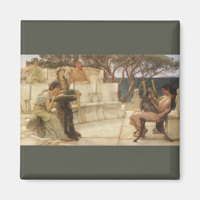 Sappho and Alcaeus by Sir Lawrence Alma Tadema Magnet (Front)