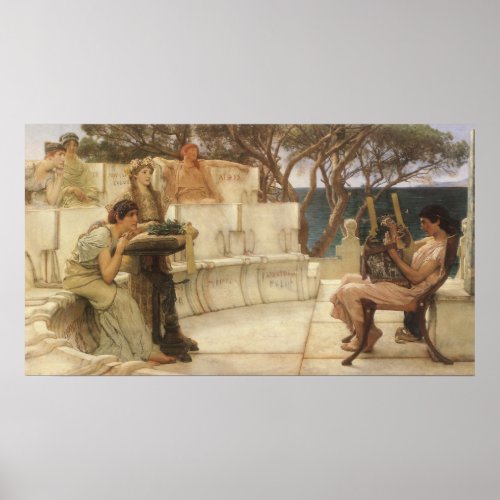 Sappho and Alcaeus by Sir Lawrence Alma Tadema Poster