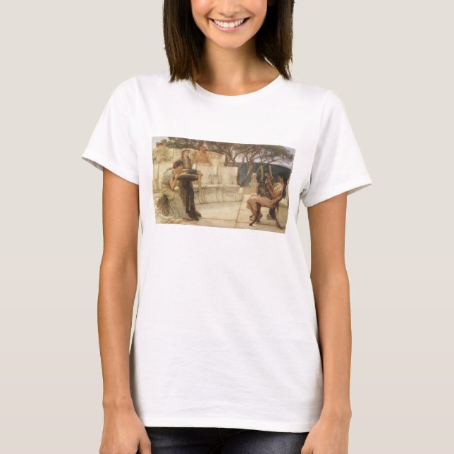 Sappho and Alcaeus by Sir Lawrence Alma Tadema T-Shirt (Front)