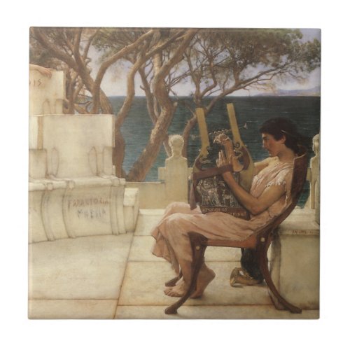 Sappho and Alcaeus by Sir Lawrence Alma Tadema Tile