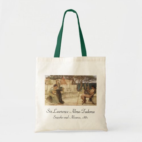 Sappho and Alcaeus by Sir Lawrence Alma Tadema Tote Bag