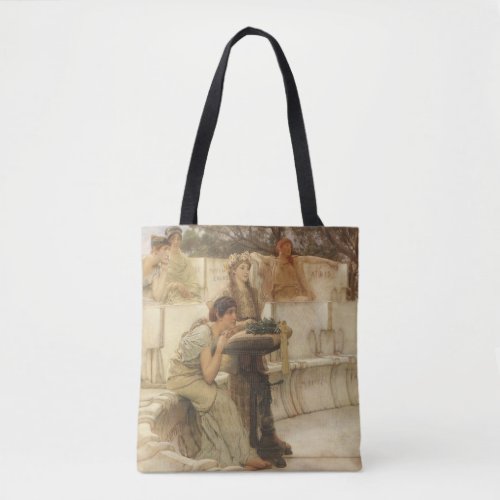 Sappho and Alcaeus by Sir Lawrence Alma Tadema Tote Bag