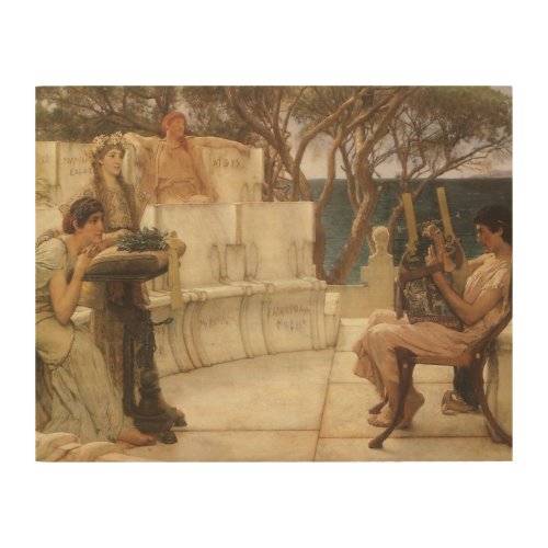 Sappho and Alcaeus by Sir Lawrence Alma Tadema Wood Wall Decor