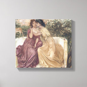 Sappho and Erinna in a Greek Garden (Lesbian Love) Canvas Print