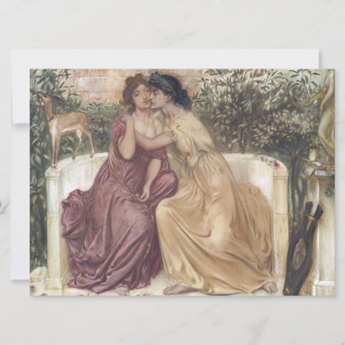 Sappho and Erinna in a Greek Garden Lesbian Love Card