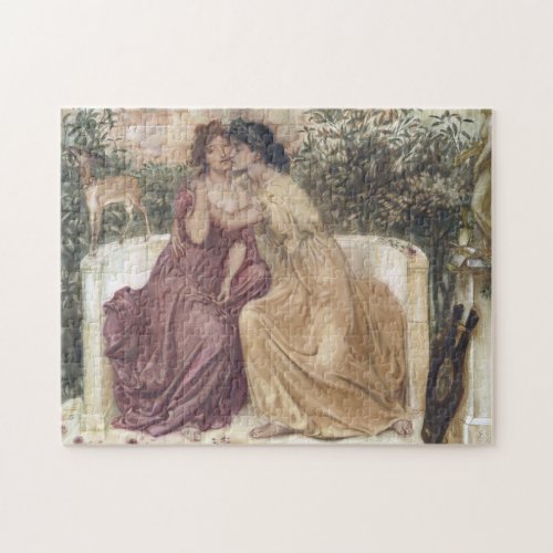 Sappho and Erinna in a Greek Garden Lesbian Love Jigsaw Puzzle