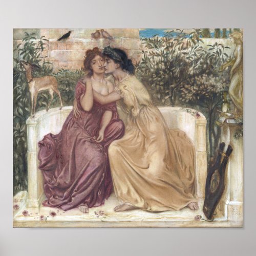 Sappho and Erinna in a Greek Garden Lesbian Love Poster
