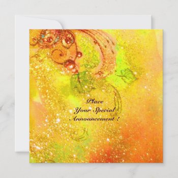 Sappho  Dance  Music And Poetry  Gold Sparkles Announcement by bulgan_lumini at Zazzle