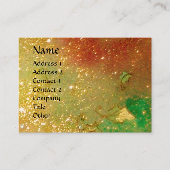 SAPPHO,DANCE MUSIC AND POETRY ,Gold Sparkles Business Card (Front)