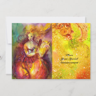 SAPPHO ,DANCE ,MUSIC AND POETRY, Gold Sparkles Invitation