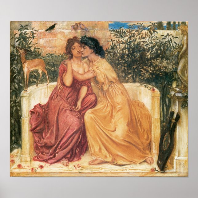 Sappho & Erinna in a Garden at Mitylene, 1864 Poster (Front)