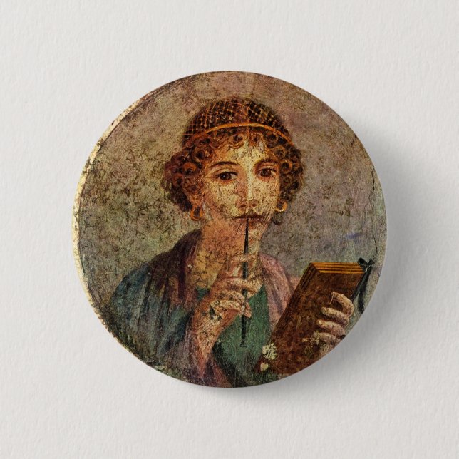 Sappho from Lesbos Pinback Button (Front)
