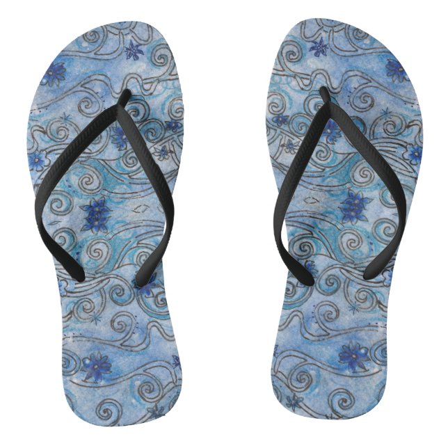 Sapphre Swirls design on Flip Flops (Footbed)