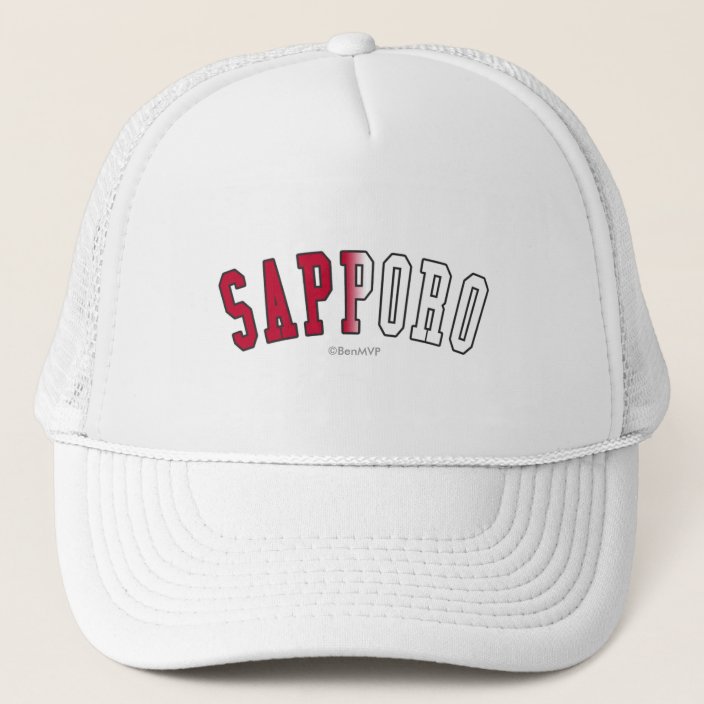 Sapporo in Japan National Flag Colors Mesh Hat